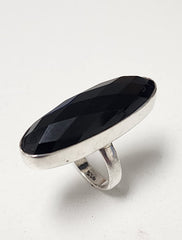 Bague Argent et Onyx Femme - 925 Serti