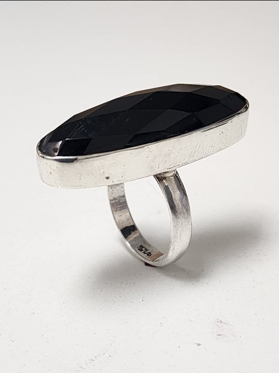 Bague Argent et Onyx Femme - 925 Serti