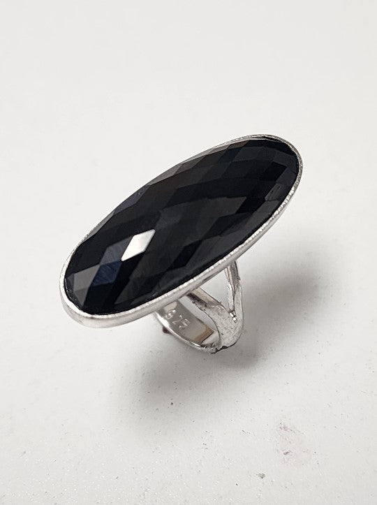 Bague Argent Onyx - 925 noir 30 x11 millimètres