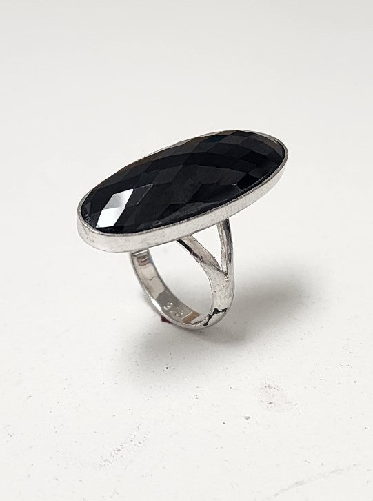 Bague Argent Onyx - 925 noir 30 x11 millimètres