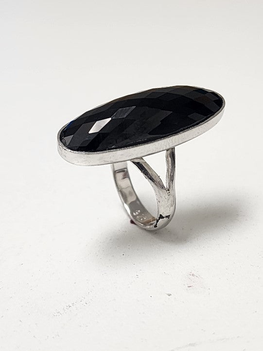 Bague Argent Onyx - 925 noir 30 x11 millimètres