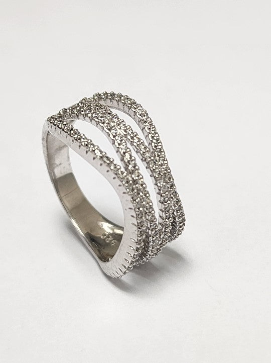 Bague Argent Zirconium - Argent 925 avec Cubic 3