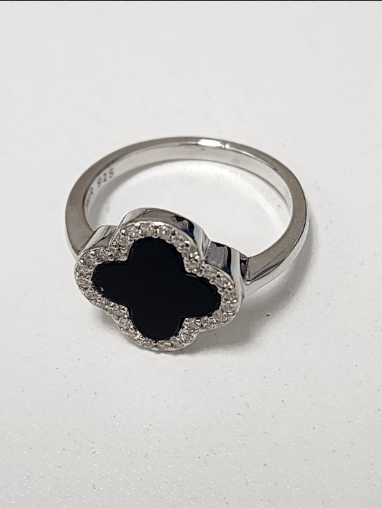 Bague Van Cleef Argent 925 et Onyx Noir