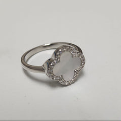 Bague Van Cleef Argent CZ et Nacre